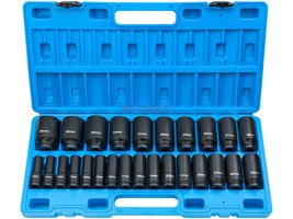 26pcs 1/2inch Drive Deep Long Impact Wrench Socket 10-36mm Metric Set - £89.21 GBP