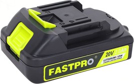 FASTPRO 20V Lithium Ion Battery, 2.0-Amp Hour, 1 Pack,Green - $51.99