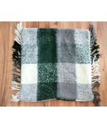 Williams Sonoma  MOHAIR PLAID WOVEN Pillow Cover 22x22 Green/Grey NWOT #... - £31.59 GBP