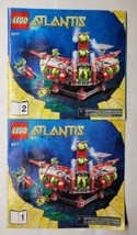 Lego 8077 Atlantis Exploration HQ Instruction Manual Books 1 and 2 ONLY  - £11.66 GBP