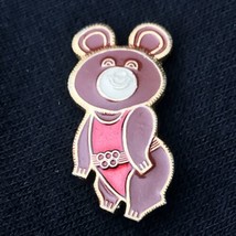 Misha Olympic Mascot Moscow 1980 Bear Swimming Vintage Pin 80s In Bathing Suit - £10.03 GBP