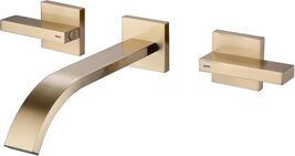 Two-Handle Wall Mounted Bathroom Faucet in Brushed Gold - $99.95