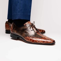 Anzio Genuine Alligator and Classic Calfskin Dress Oxford Shoes Rustic Orix image 5
