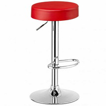 1 PC Round Bar Stool Adjustable Swivel Pub Chair-Red - £54.05 GBP