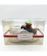 Tea Light Holder Hallmark Christmas Ceramic Penguin Snowball 8&quot; Long NEW... - £7.83 GBP