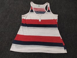 Maurices Tank Top Shirt Women Large Red White Blue Stripe Lightweight - $13.05