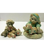 CALICO KITTENS Enesco Set of 2 Ewe Warm My Heart &amp; Hit the Spot Cat Figures - $19.80