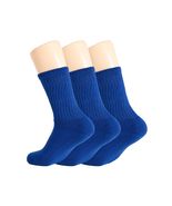 AWS/American Made Royal Blue Crew Sport Socks 3 Pairs Shoe Size 5-10 - £10.89 GBP