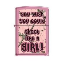 Zippo Lighter - Realtree Shoot Like a Girl Pink Matte - 853263 - $33.26
