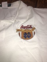 Notre Dame Fighting Irish Coca-Cola Promo Embroidered Logos Size L Collar Shirt - £37.13 GBP