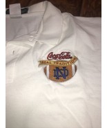 Notre Dame Fighting Irish Coca-Cola Promo Embroidered Logos Size L Colla... - £34.71 GBP