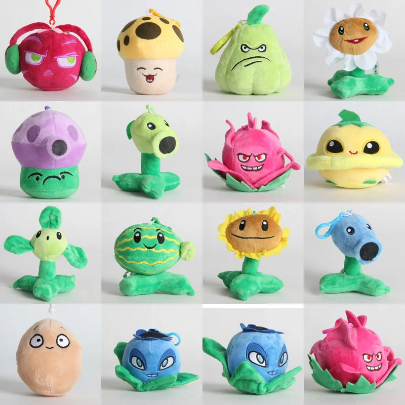 1pcs 10cm Plants vs Zombies Plush Pendant Toy PVZ SunFlower Nut Peashooter Stuff - $12.60