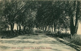 Fort Riley Ks Grant Avenue Junction City &amp; Fort Riley Postcard c1910 - £4.45 GBP