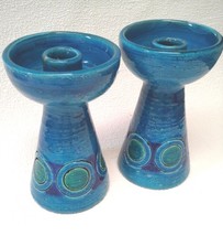 Mid-Century Modern Raymor Bitossi Ceramic Candle Holders-A Pair - $325.00