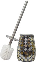 Black Gold Toilet Brush and Holder Set Mosaic Glass Non Rustic Stainless... - £27.52 GBP