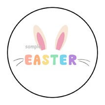 30 Easter Envelope Seals Labels Stickers 1.5&quot; Round Bunny Ears Party Favors - £6.08 GBP