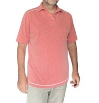 Tommy Bahama Tencel Polyester Blend Polo Shirt L Coral Mens - £15.80 GBP