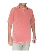 Tommy Bahama Tencel Polyester Blend Polo Shirt L Coral Mens - £15.81 GBP