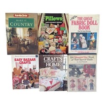 Lot of 6 Vintage crafts books Pillows Fabric Dolls Home Crafts Toys - £15.52 GBP
