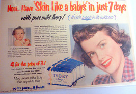 1953 Ivory Soap Color Ad Skin Like A Baby&#39;s in 7 Days - $7.99