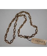 Monet Gold Tone Sparkling Light Topaz 18&quot; Link  Necklace  NEW  J278 - £22.02 GBP
