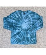 NEW Gildan Men’s Denim Blue White Spiral Ice Tie Dye Long Sleeve Shirt S... - $449.43 MXN