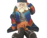 Vintage Santa Claus Woodland Cloth Doll 20” Handmade Shelf Sitter Aztec ... - $29.65
