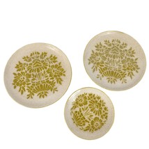 Vintage 1960s Red Wing Pottery DAMASK Stoneware Dinner &amp; Salad Plates 3pc Set - £16.96 GBP