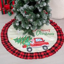 Burlap Christmas Tree Skirt 36" Red Black Buffalo Plaid Truck Farmhouse - $20.92 Burlap Christmas Tree Skirt 36" Red Black Buffalo Plaid Truck Farmhouse - $20.92