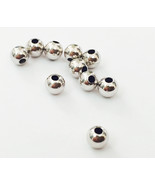 14k solid white gold 7 8 9 MM  round polish beads  (price for 1 piece ) - £21.75 GBP