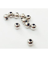 14k solid white gold 7 8 9 MM  round polish beads  (price for 1 piece ) - $500.81 MXN