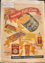 Vintage PLANTERS Peanuts Fall Fiesta Candy Oil Peanut Butter Print Ad Art Poster - £6.89 GBP