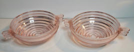 2 Vtg. Anchor Hocking Manhattan Pink Depression Glass Bowls - £23.60 GBP