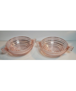 2 Vtg. Anchor Hocking Manhattan Pink Depression Glass Bowls - $30.00