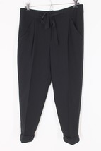 Wilfred Aritzia 0 Black Japanese Crepe Cuffed Tie Waist Cropped Pleat Pants - £22.74 GBP