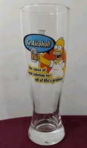 Homer Simpson to Alcohol The Solution To All Problems Beer Glass 9&quot; Made In... - £13.51 GBP