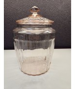 Anchor Hocking Pillar Optic Pink Pretzel Jar 1937-1942 - £47.33 GBP