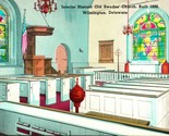 Intérieur Swedes Église Art Vue Wilmington Delaware De Unp Chrome Postal... - $4.04