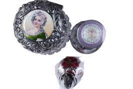 c1900 Art Nouveau Sterling and Crystal perfume bottles Enamel/Cranberry ... - £929.85 GBP