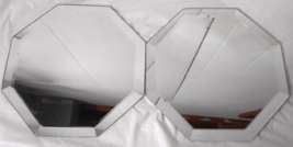 2 PartyLite 6&quot; Beveled Glass Mirrored Candle Coasters Octagon Shape #P0175 - $9.89