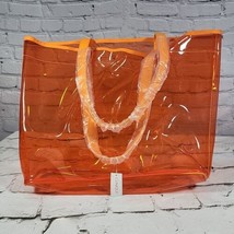 NWT Transparent Orange PVC Tote Bag 17&quot; X 13&quot; See-Through Stadium Approved - £14.78 GBP