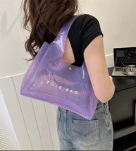 PVC Purple Clear Tote Bag - $443.71 MXN
