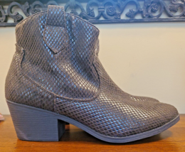 True Craft BROWN Text Fabric Winnie Western Ankle Boots Womens Size 8.5 Medium - £26.61 GBP