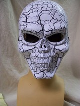 Cracked Skull Face Costume Mask Muerto Evil Statue Skeleton Grim Reaper Biker - £10.97 GBP