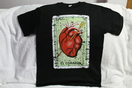 El Corazon Heart Mexico Mexican Loteria Lottery Number 27 Funny T-SHIRT - £9.06 GBP