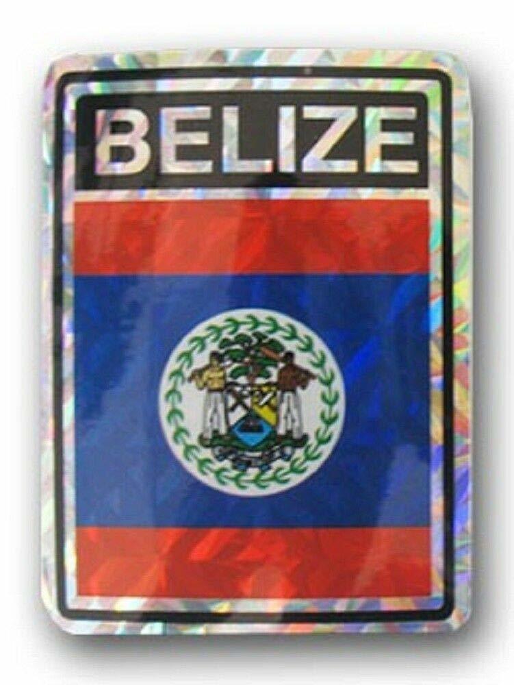 Belize Country Flag Reflective Decal Bumper Sticker - $2.88