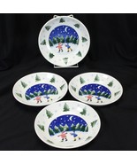 Nikko Winter Wonderland Soup Pasta Bowls Christmas 8 3/8&quot; Lot of 4 Xmas - $934.46 MXN