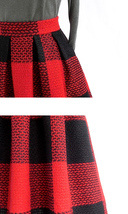 BLACK PLAID Midi Skirt Winter Women Plus Size Long Plaid Skirt Outfit image 9