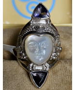 Offerings Sajen Mother Of Pearl &amp; Catalina Iolite Ring in Sterling Silve... - $94.95