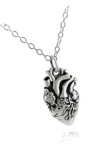 Anatomical Heart Charm Necklace - 925 Sterling Silver - Love - £204.95 GBP